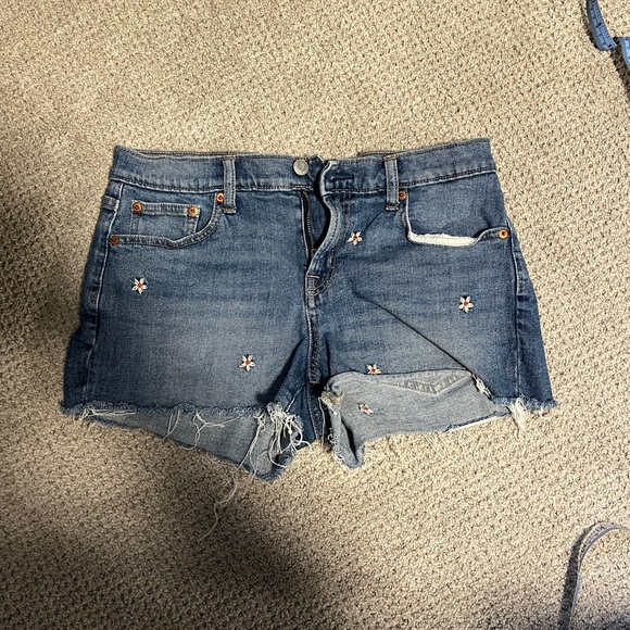 GAP Pants - Daisy Embroidered Denim Shorts